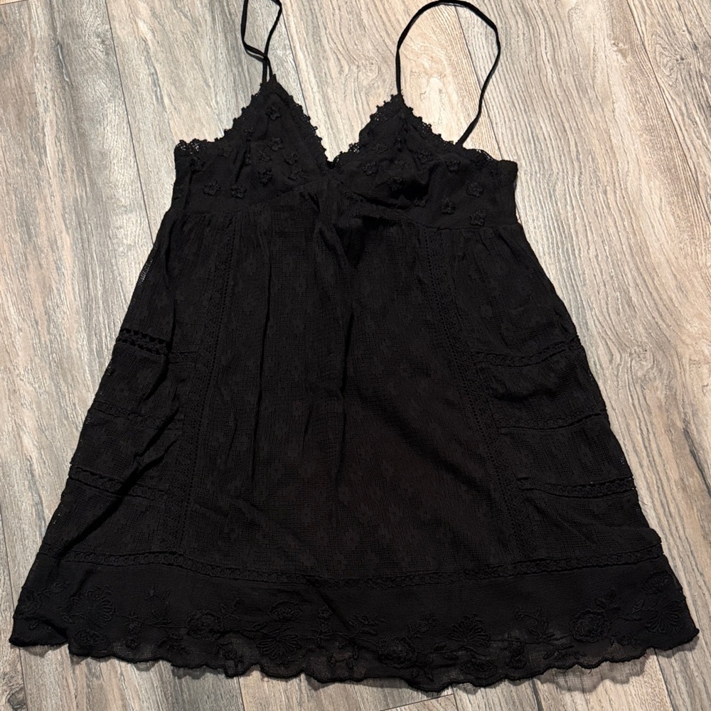 Zara Black Textured Jumpsuit